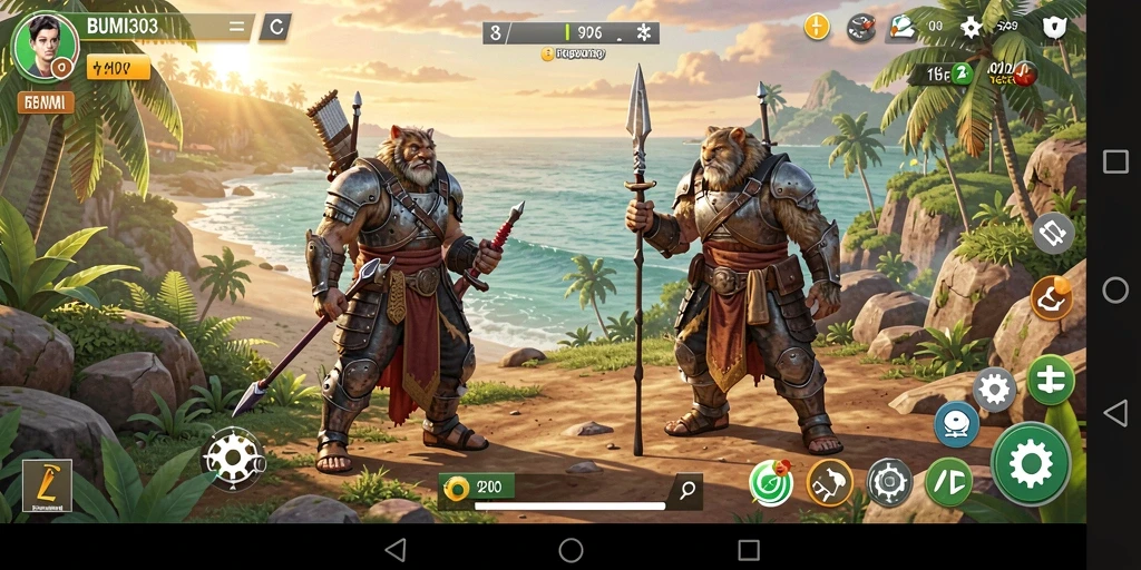 Gameplay dinamis dari BUMI303 dengan lingkungan yang memukau.