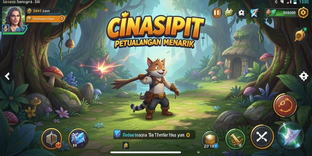 Tangkapan layar gameplay <strong>CINASIPIT</strong> menampilkan petualangan yang menegangkan dan dunia yang indah.