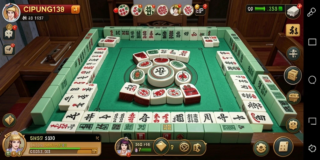 Tangkapan layar menampilkan gameplay menantang dari CIPUNG138 dengan ubin Mahjong yang berwarna-warni.