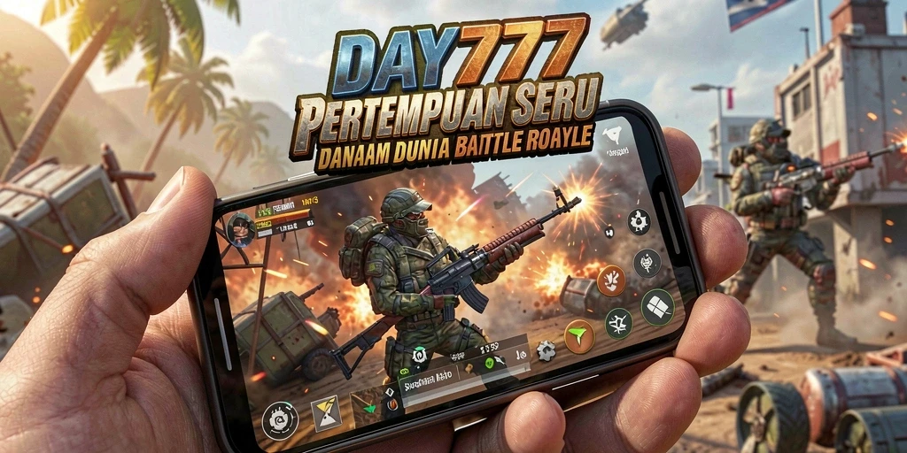 Tampilan gameplay seru DAY777 dalam aksi Battle Royale.