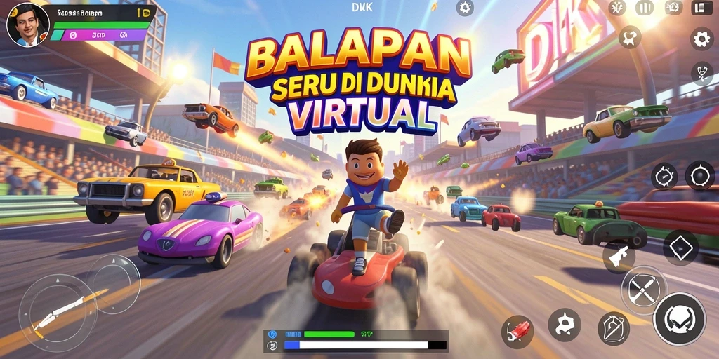 Gameplay DKK dengan aksi balapan yang mendebarkan.