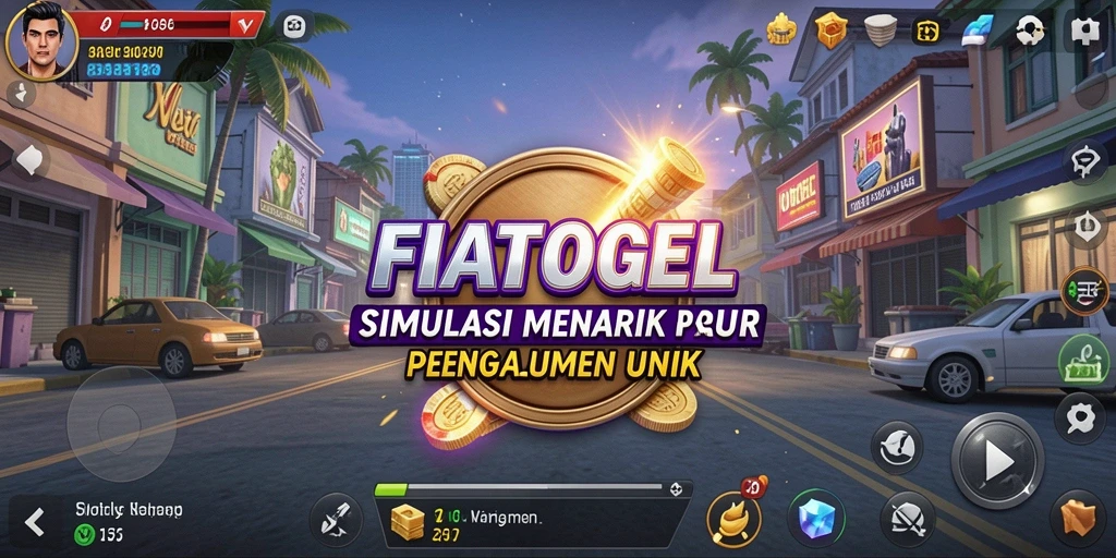 Tampilan gameplay menarik dari FIATOGEL saat berinteraksi dengan elemen simulasi.