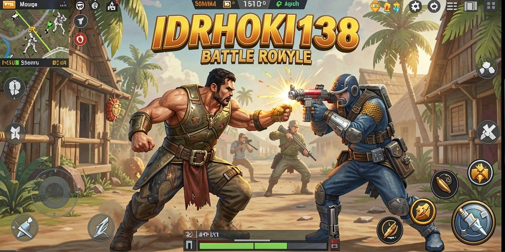 Screenshot gameplay IDRHOKI138 menampilkan aksi seru Battle Royale.