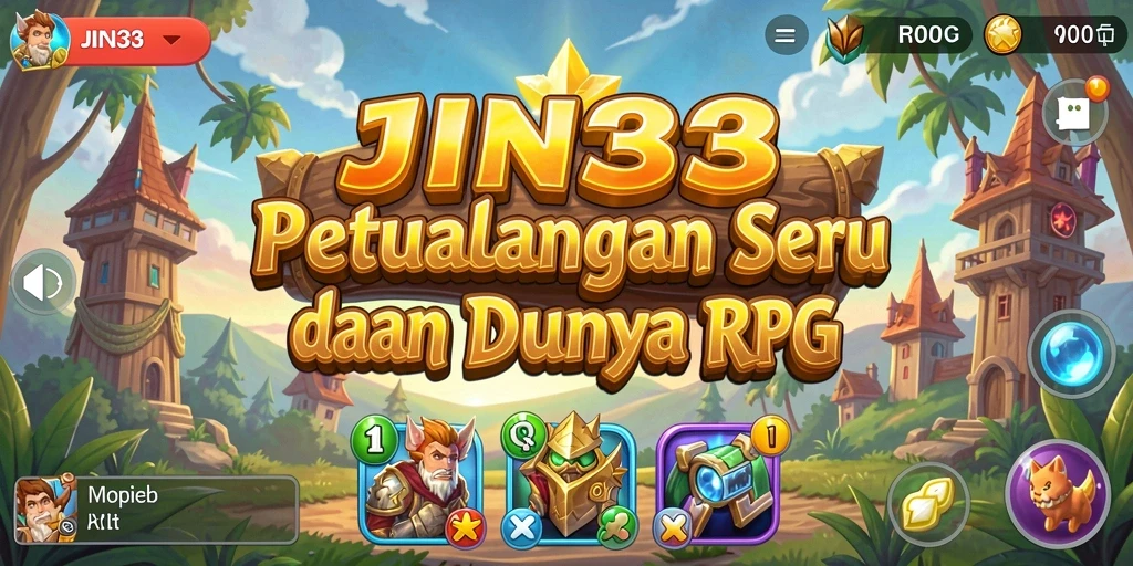 Tampilan gameplay RPG yang mendebarkan di JIN33 dengan karakter epik.