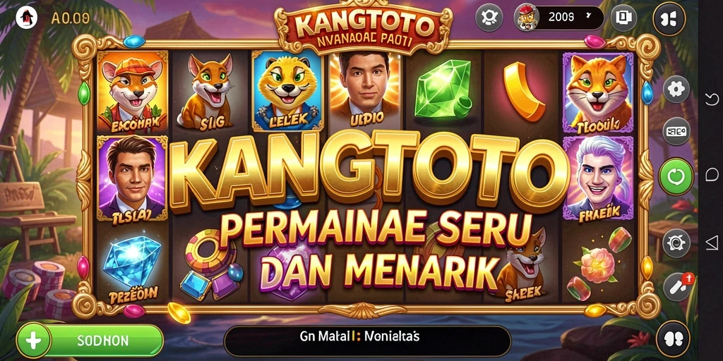 Tampilan gameplay Slot KANGTOTO yang menarik dan penuh warna.