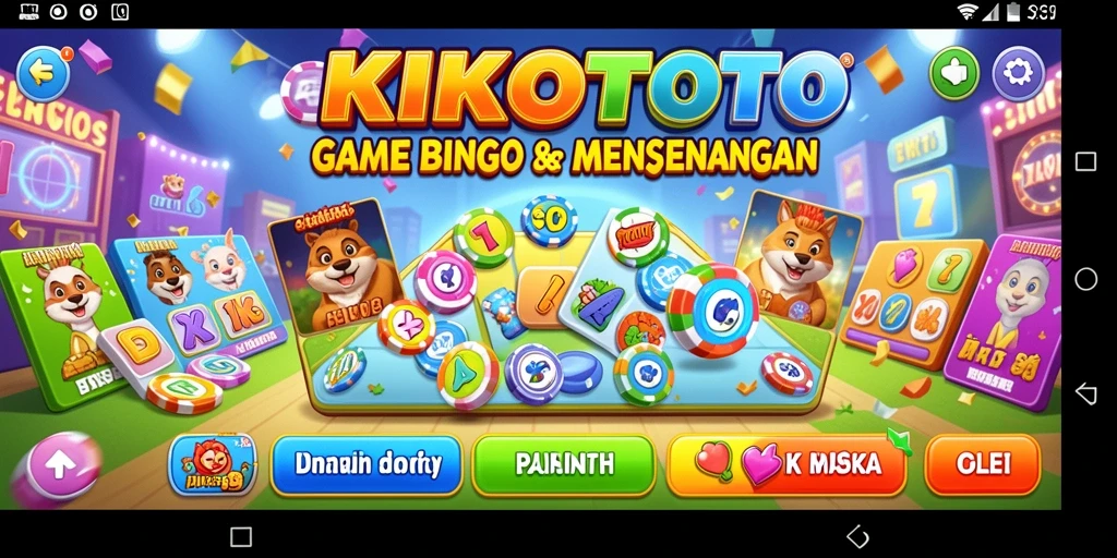 Tampilan gameplay Bingo seru di KIKOTOTO yang penuh warna.