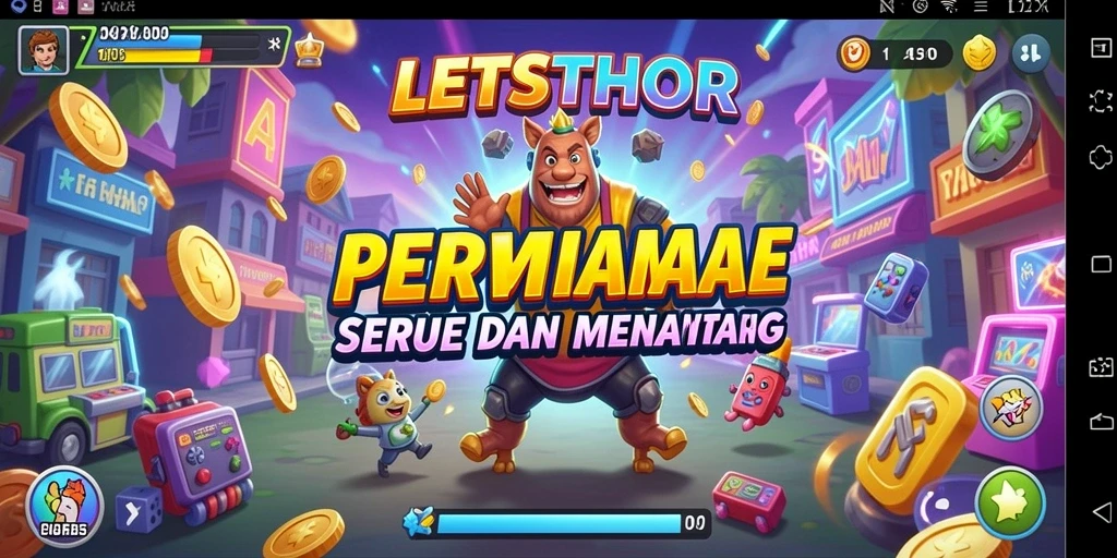 Tangkapan layar utama LETSTHOR menampilkan aksi gameplay yang dinamis.
