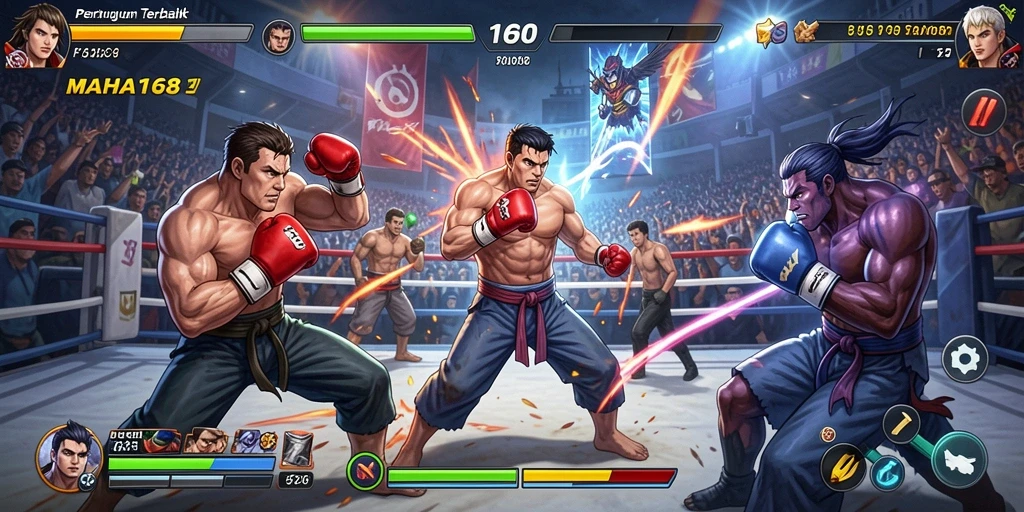 Tampilan gameplay MAHA168 yang seru dan mendebarkan dalam pertempuran.