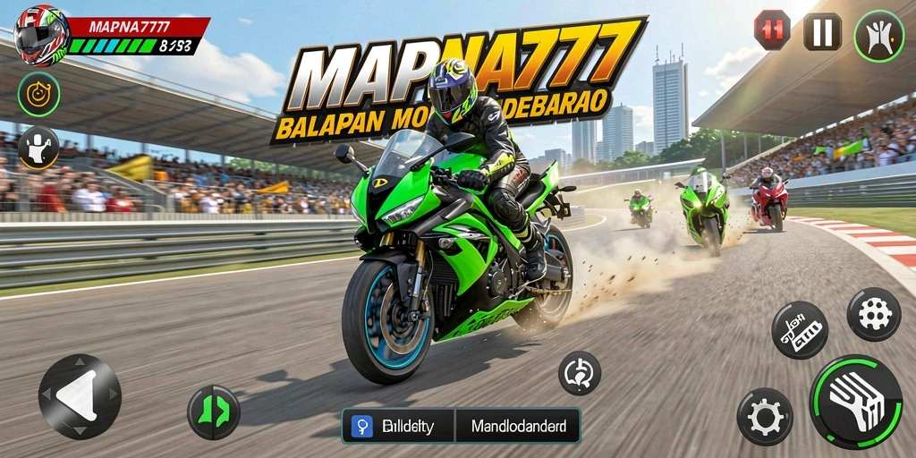 Gameplay seru balapan motor di MAPNA777 dengan lintasan menantang.