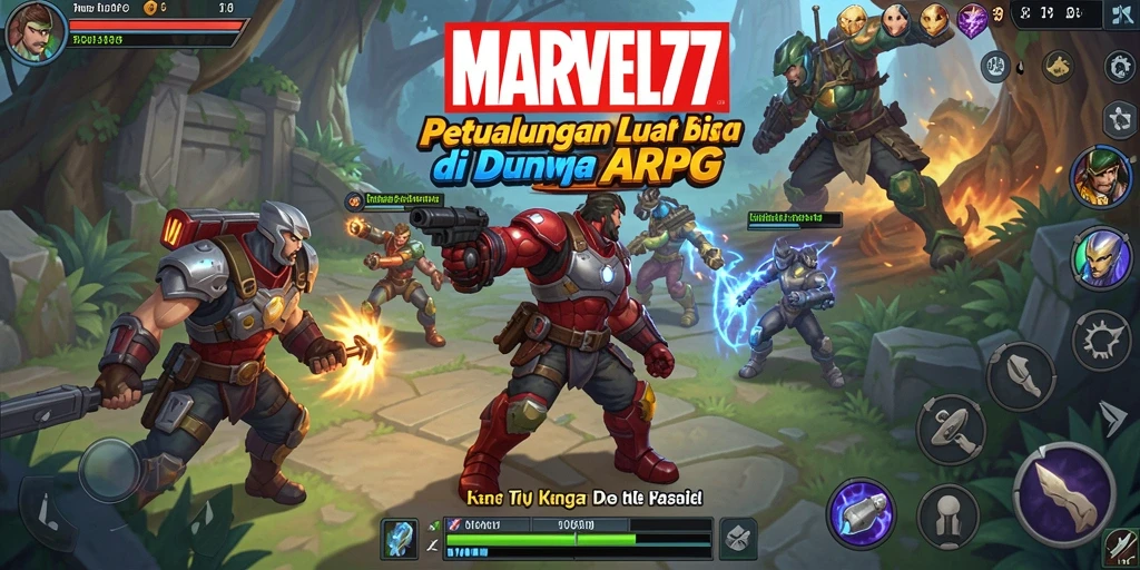 Tampilan gameplay ARPG yang seru di MARVEL77.