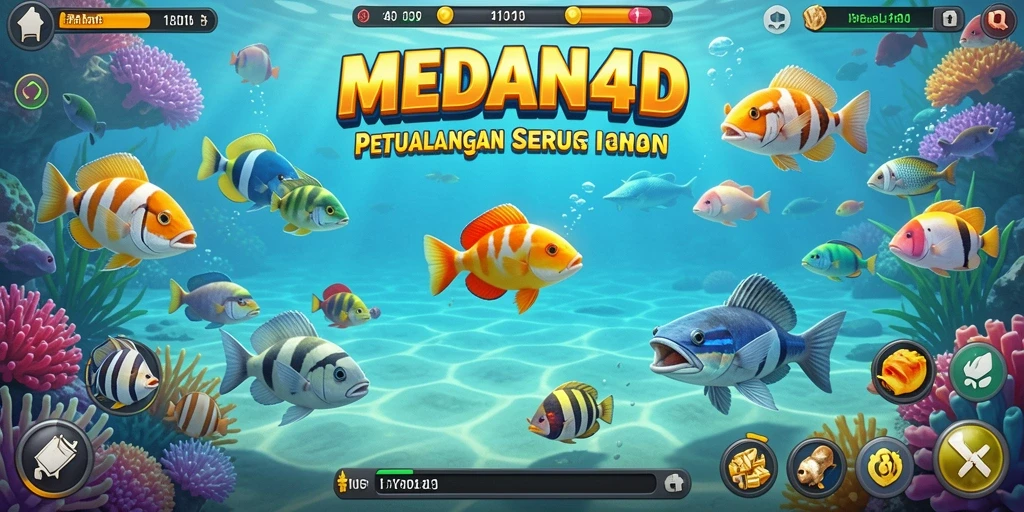 Tampilan gameplay seru dalam MEDAN4D saat menembak ikan.