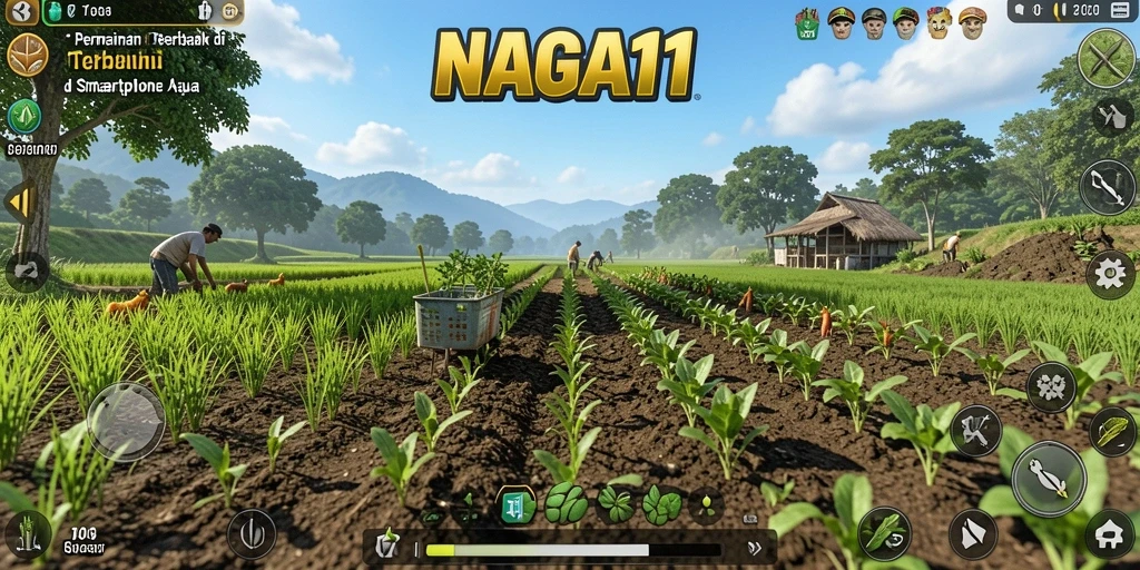 Tampilan gameplay NAGA11 yang menarik dengan fitur bertani yang realistis.