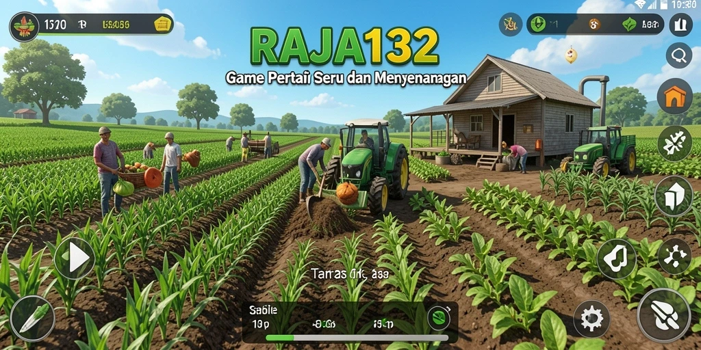 Tampilan gameplay yang menarik di <strong>RAJA132</strong> dengan berbagai aktivitas bertani.