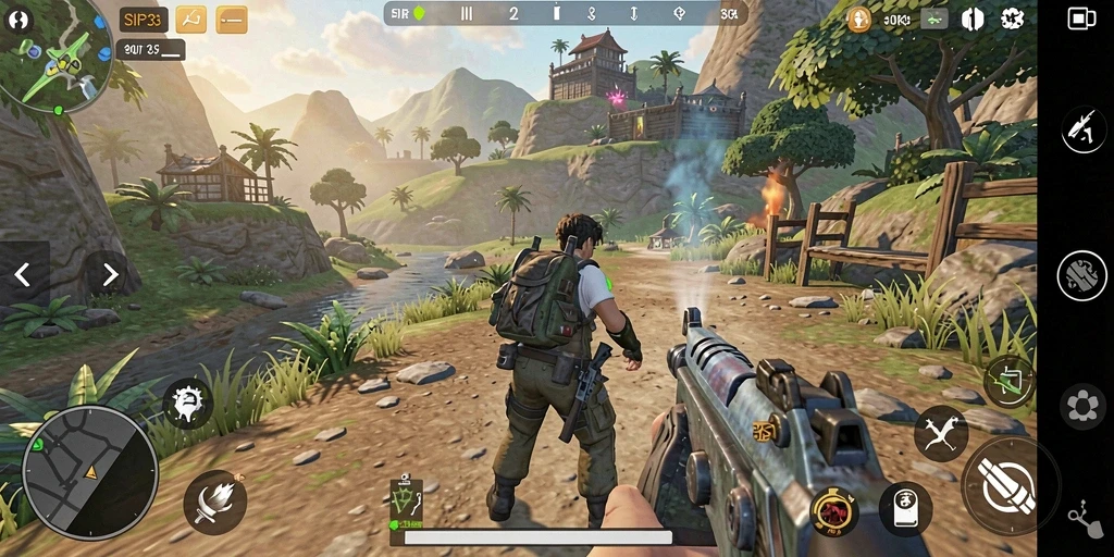 Screenshot menunjukkan petualangan seru di dunia Open World.