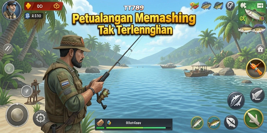 Screenshot gameplay TT789 menunjukkan aksi memancing yang seru dan realistis.