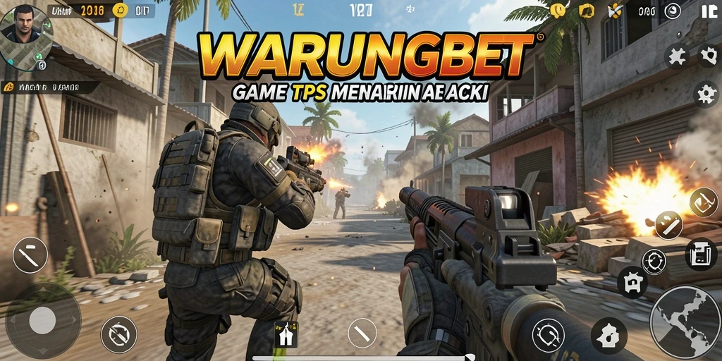 Tampilan gameplay seru dalam WARUNGBET dengan aksi tembak menembak.